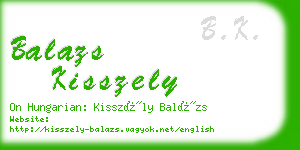 balazs kisszely business card